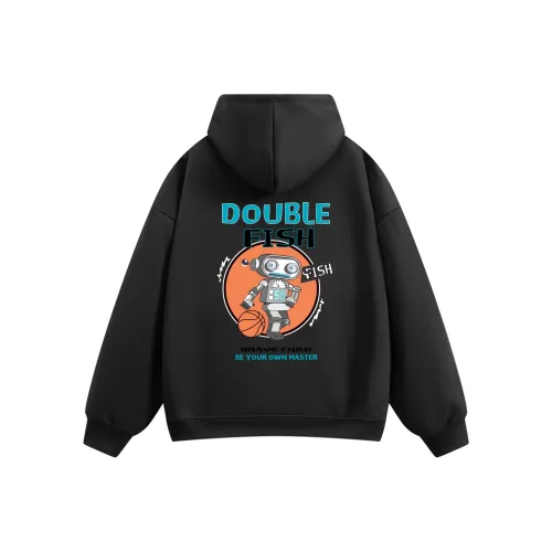 DOUBLE FISH Черный Унисекс Свитшоты