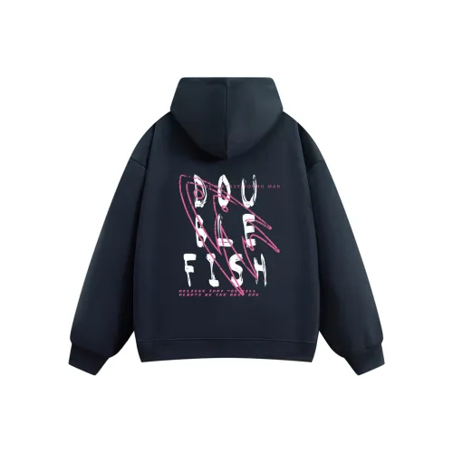 DOUBLE FISH Темно-синий синий унисекс свитшоты