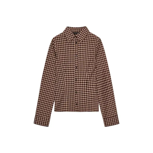 ZARA Шоколадные Коричневые Женские Рубашки