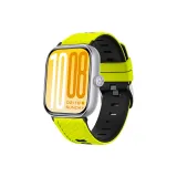 Светло-желтый, черный, ромбовый узор, двухцветный, силиконовый ремешок + черный соединитель