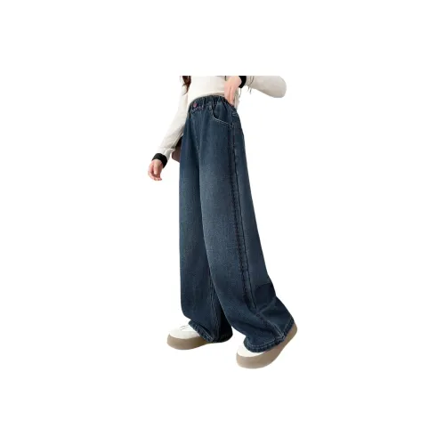 MUTONGSHAONIAN Синие Серые Флисовые Подкладочные Джинсы для Подростков