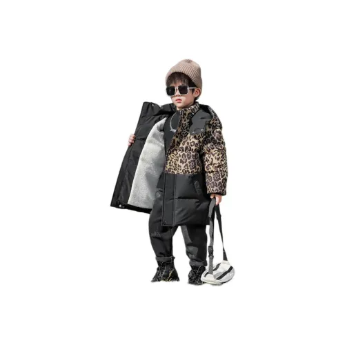 TLIT Леопардовый принт длина по центру хлопковый пуховик для подростков