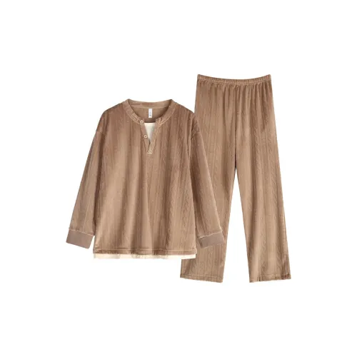 XUANJING 74930 Графский Коричневый Мужской Пижамный Комплект