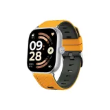 Yellow Gray-Ромб Узор Двухцветный Кремниевый Ремешок + Серебряный Соединение