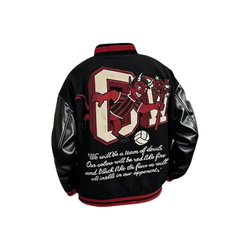 OPMY Черный Демон Граффити Вышивка Унисекс Бейсбольные Джерси