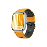 Yellow Gray-Ромб Узор Двухцветный Кремниевый Ремешок + Серебряный Соединение