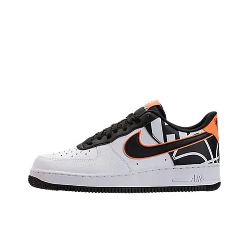 Nike Air Force 1 Slip-Resistant Abrasion-Resistant Low-Top Скейтборд Кроссовки Мужские Черно-Белый Оранжевый
