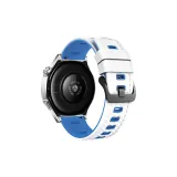 Белый, синий, ромб, узор, двухцветный, силиконовый ремешок