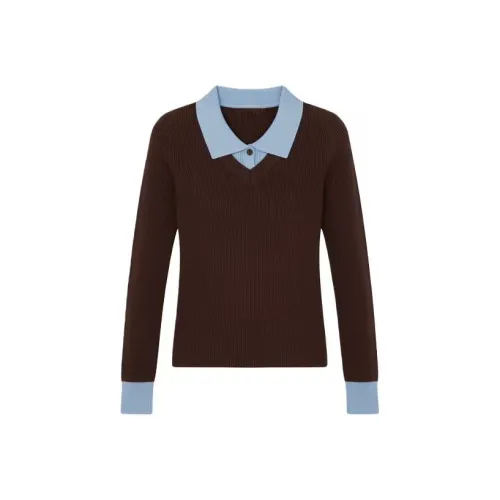 CDAYU Коричневый Свитер Женские Трикотаж