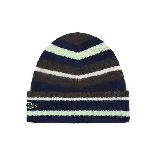 LACOSTE Brushed Alpaca Beanies Unisex Brown White Blue LACOSTE Брушированная альпака шапки-бини унисекс коричневый белый синий