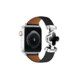 Чёрный с серебряной застёжкой, чёрный цветок