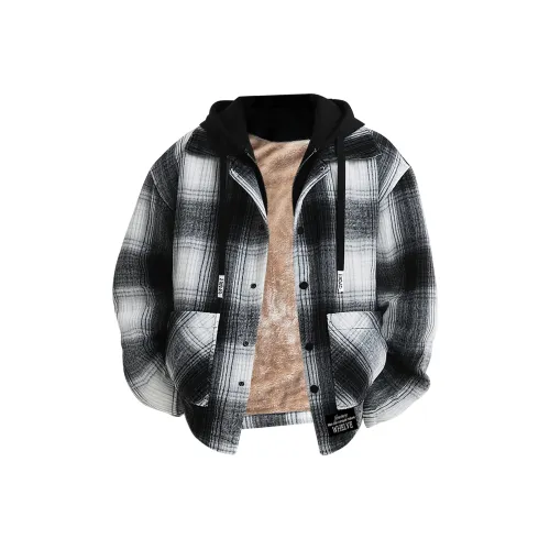 WHELVE Черный Белый Клетка Унисекс Пуховики