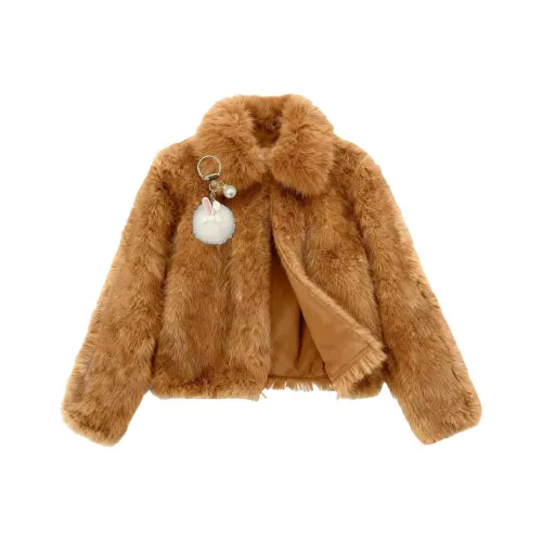 Amyway Винтажный коричневый в комплекте с брелоком женское пальто