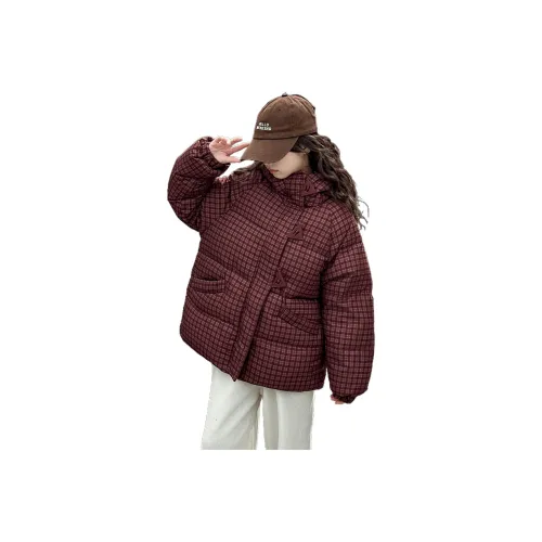 HEJIAGONG Красная клетка Утеплённая куртка Kids Утеплённые куртки