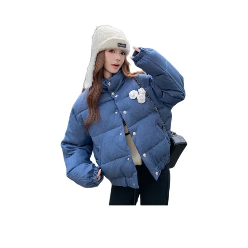 MORii Синий С Грудью Цветок Женские Пуховики