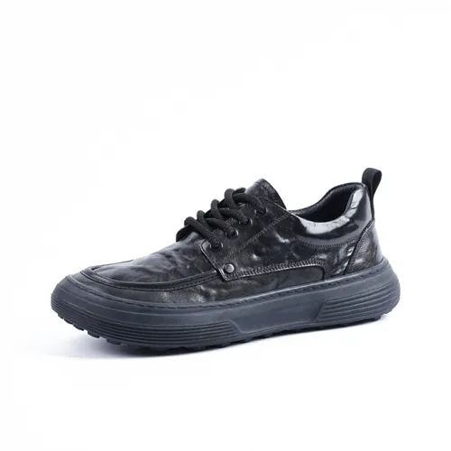 MOXU Модный тренд Платформа Кружево Вверх Повседневные кожаные туфли Мужские