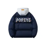 Темно-синий, синий с серым капюшоном