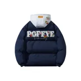 Темно-синий, синий с серым капюшоном