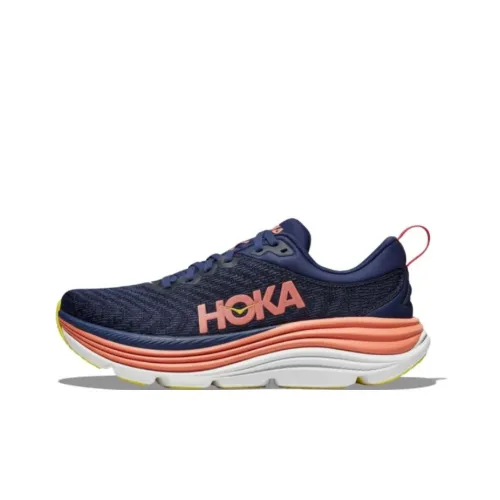 HOKA ONE ONE Gaviota 5 Амортизация Износостойкий Низкий Топ Беговые кроссовки Женские Черный Розовый