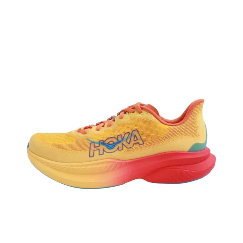 HOKA ONE ONE MACH 6 Противоскользящие устойчивые к истиранию низкий топ беговые кроссовки мужские желтые