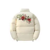 Белый, шерсть, хлопковый пуховик