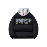 Чёрный с серым капюшоном