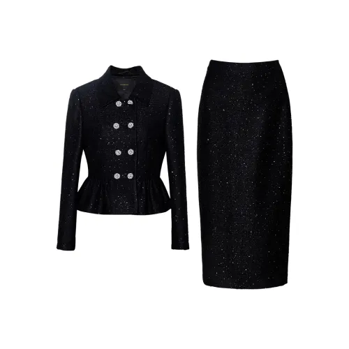 ROEYSHOUSE Черный Женские Комплекты с Юбкой