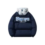 Темно-синий, синий с серым капюшоном