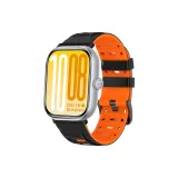 Черный Оранжевый-Армейский стиль Дышащий Двухцветный Кремниевый ремешок + Черный соединитель