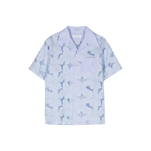 Wales Bonner SS24 Рубашка Мужская Светло-Синяя