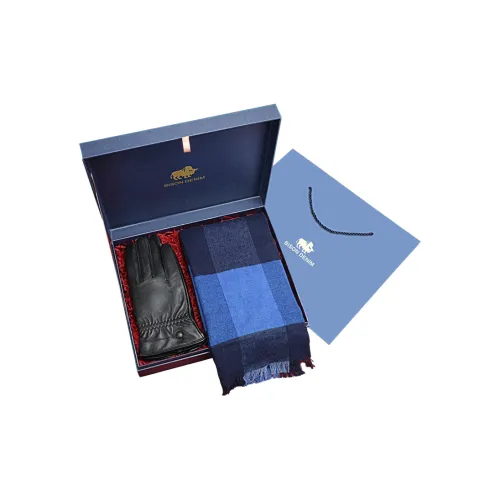 BISON DENIM Шарф из овчины Перчатки Коробка Мужской