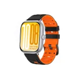 Черный Оранжевый-Армейский стиль Дышащий Двухцветный Кремниевый ремешок с Серебряным соединением