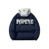 Темно-синий, синий с серым капюшоном