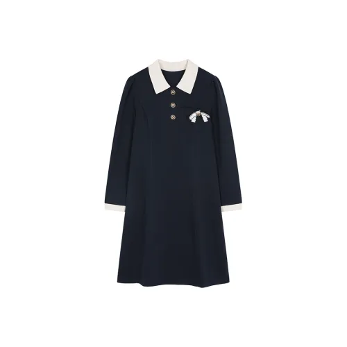 MOHANYIMEI Длинное платье с длинными рукавами для женщин