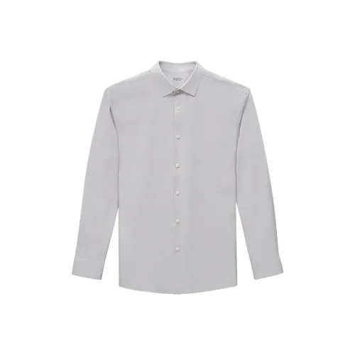 DEGRE ZERO Светло-серый Fine Клетка Мужская Рубашка