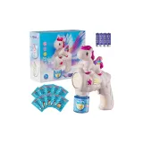 [Розовый] Единорог Пузырьки Стиральная машина [1 Вода + Батарейка + 10 Жидкость]