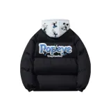 Чёрный с серым капюшоном