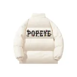 Ecru Single Cotton Down Jacket  
Экрю Одиночный Хлопковый Пуховик