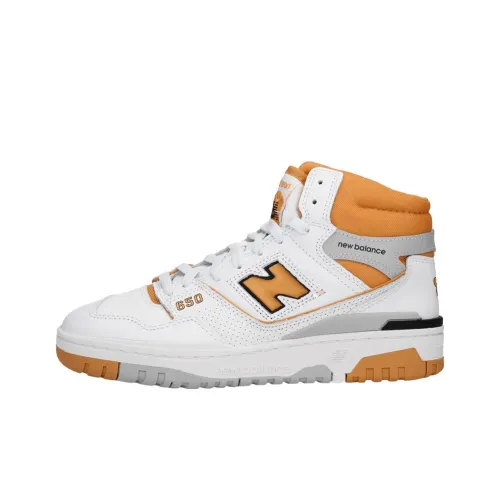New Balance NB 650 High Топ Винтажные Баскетбольные Кроссовки Мужские Белый Оранжевый