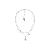 Плотное двухслойное ожерелье (молочно-белый)