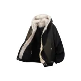 Черный (Большой меховой воротник) Гора Hawk пуховые куртки