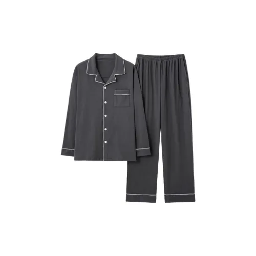 WANANNI Dark Gray Men's Pajama Sets WANANNI Темно-серый Мужские Пижамные Комплекты