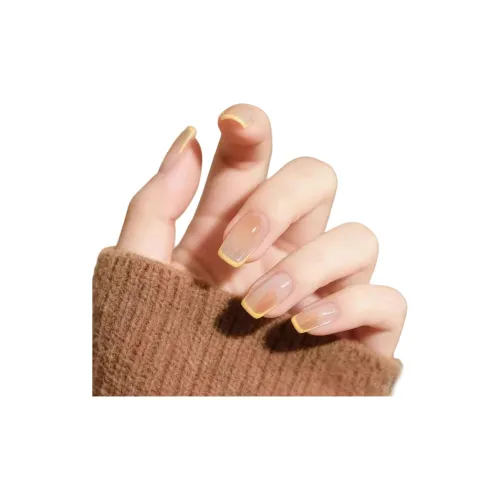 T Z Цветовые блоки Французский Заварной Edge Свежий Кошачий глаз Искусственный Ноготь Короткий Квадрат Балерина