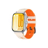 Starlight Orange Бронированный стиль Дышащий Двухцветный Кремниевый ремешок + Серебряный соединитель