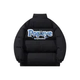 Чёрный одиночный хлопковый пуховик