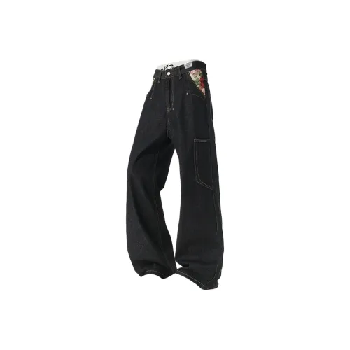 W7H1 Черный Унисекс Джинсы