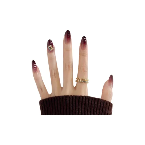 T Z Зимний Квадрат Кирпич Кошачий глаз Мягкий Искусственный Ногтевой Миндаль Длинный Ледяной Прозрачный Красный Градиент