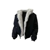 Чёрный (утолщённый хлопковый пуховик)