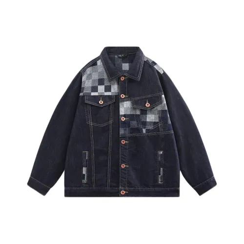 ZENGZHI Denim Jacket Loose Fit Straight Fit Unisex ZENGZHI Деним Куртка Свободного кроя Прямого кроя Унисекс