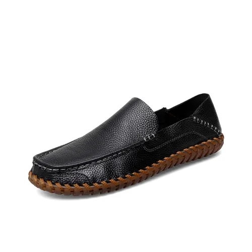 IZEIZIG Слип-он Ручная Кожаная Обувь Лоферы с Резиновой Подошвой Мужская